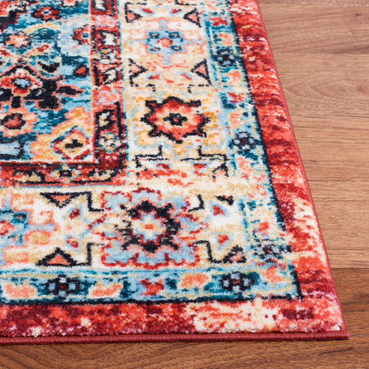 SAFAVIEH Riviera Collection RIV157Q Red / Blue Rug Image 7