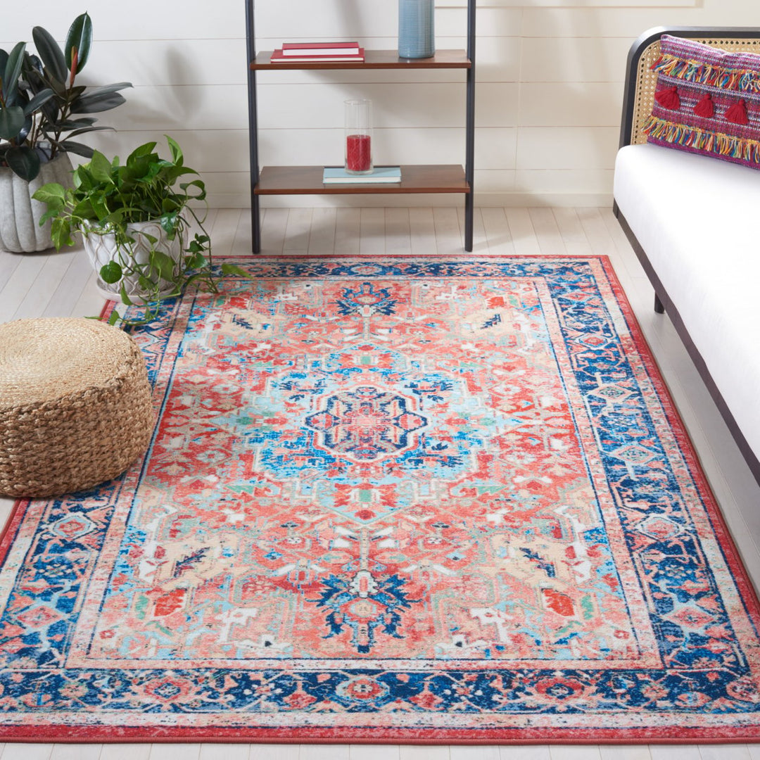 SAFAVIEH Riviera Collection RIV182N Navy / Red Rug Image 1