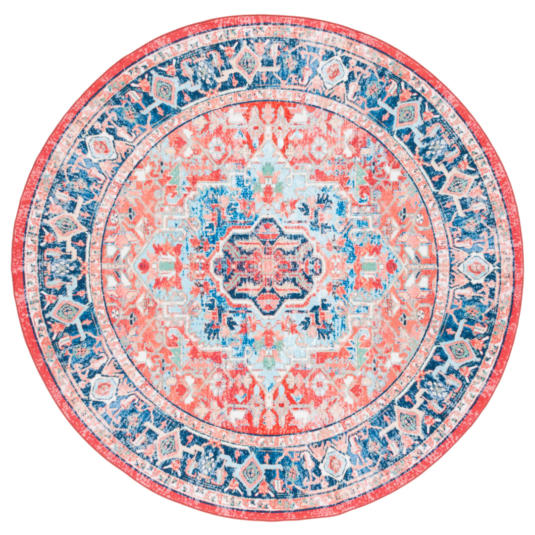 SAFAVIEH Riviera Collection RIV182N Navy / Red Rug Image 3