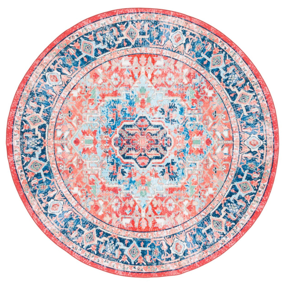 SAFAVIEH Riviera Collection RIV182N Navy / Red Rug Image 1