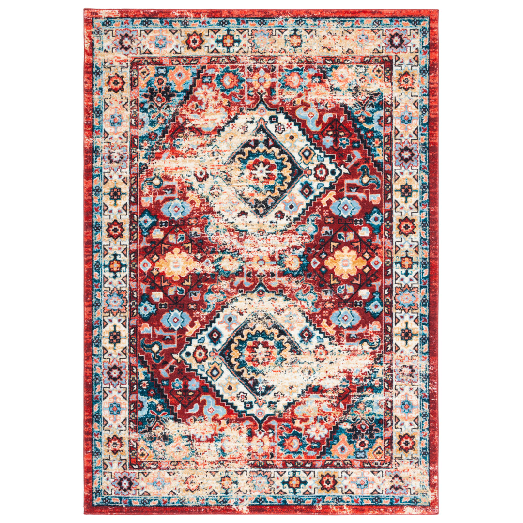 SAFAVIEH Riviera Collection RIV157Q Red / Blue Rug Image 1