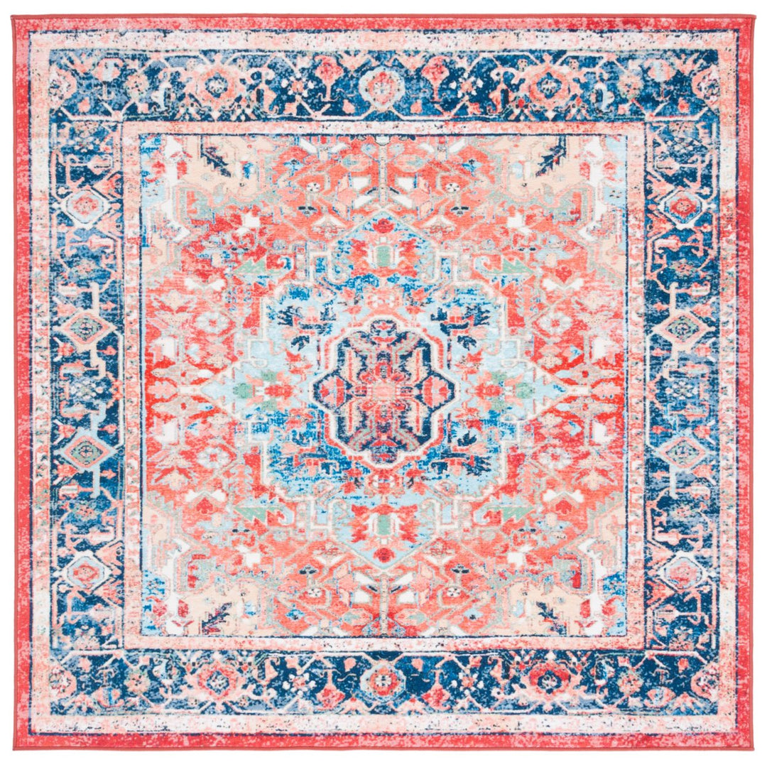 SAFAVIEH Riviera Collection RIV182N Navy / Red Rug Image 1