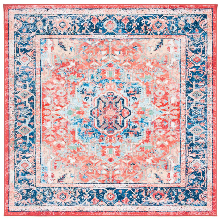 SAFAVIEH Riviera Collection RIV182N Navy / Red Rug Image 1