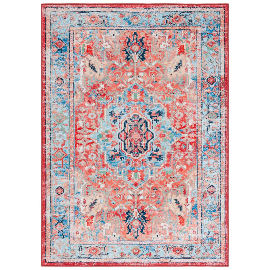 SAFAVIEH Riviera Collection RIV182J Light Blue / Red Rug Image 1