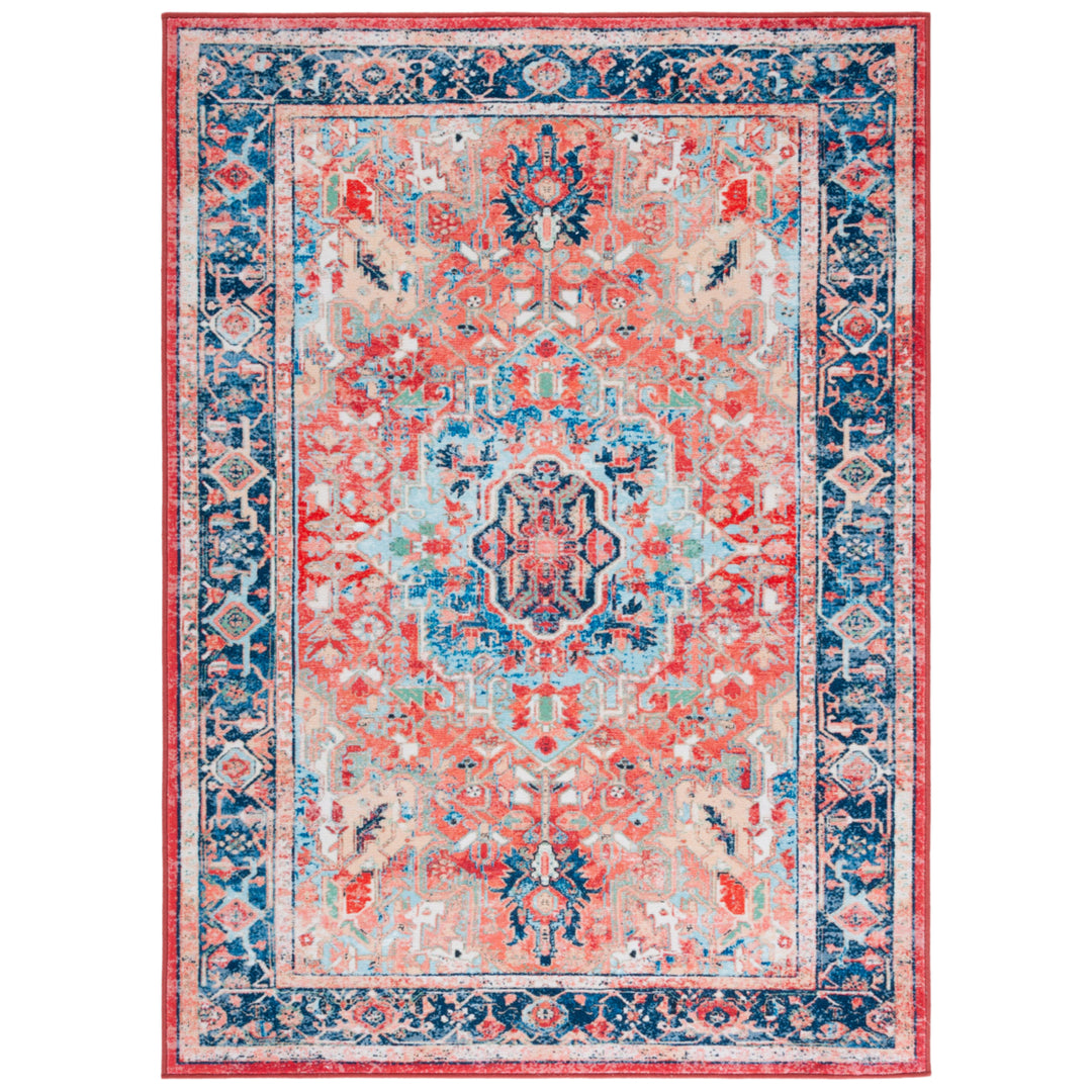 SAFAVIEH Riviera Collection RIV182N Navy / Red Rug Image 9