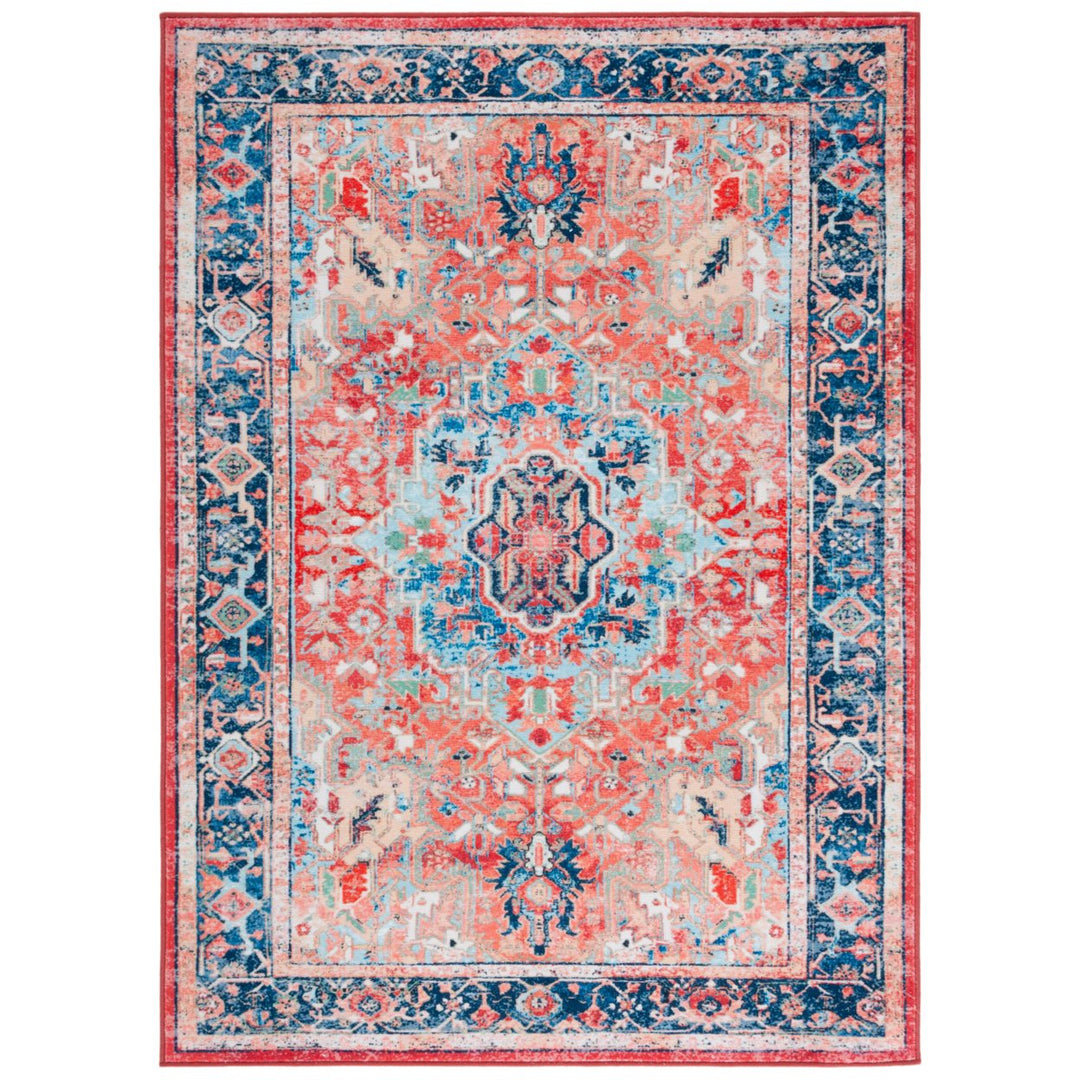 SAFAVIEH Riviera Collection RIV182N Navy / Red Rug Image 1