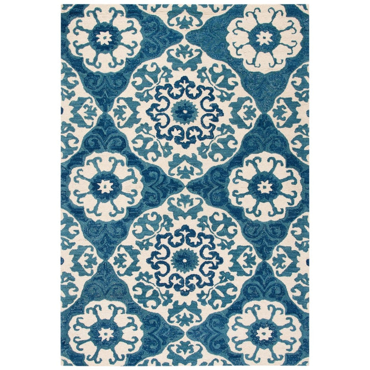 SAFAVIEH Roslyn ROS525A Handmade Blue / Ivory Rug Image 1