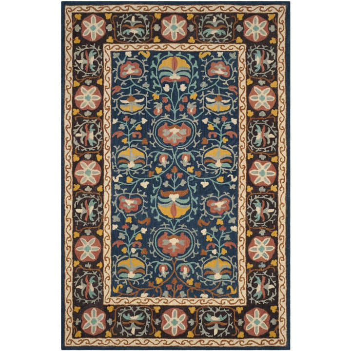 SAFAVIEH Roslyn ROS545A Handmade Blue / Multi Rug Image 5