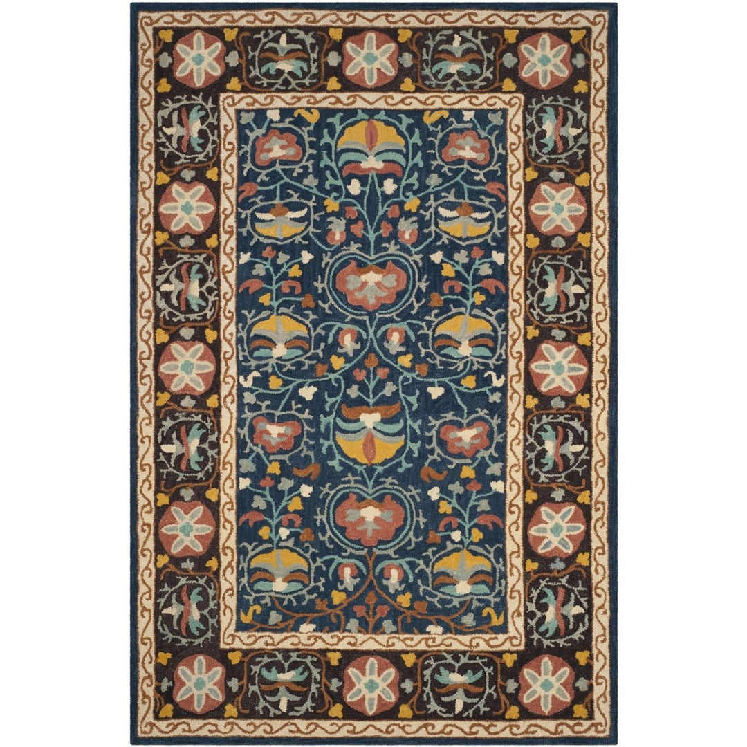 SAFAVIEH Roslyn ROS545A Handmade Blue / Multi Rug Image 1