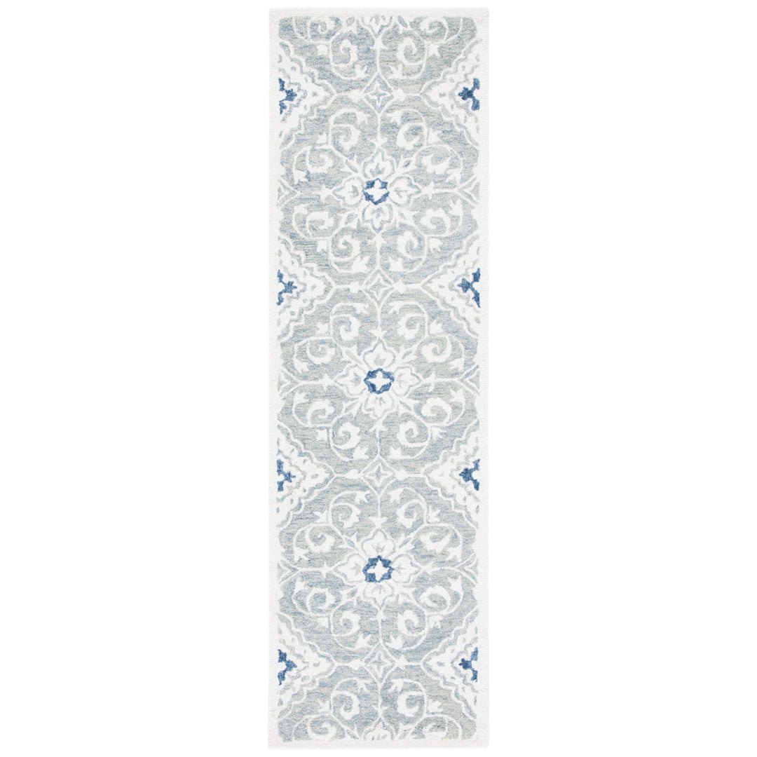 SAFAVIEH Roslyn ROS601A Handmade Ivory / Blue Rug Image 3