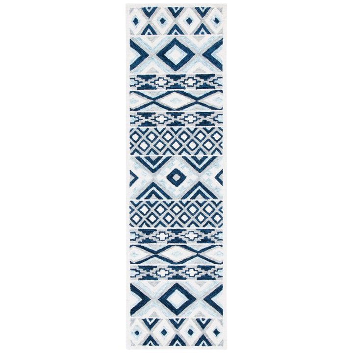 SAFAVIEH Roslyn ROS602J Handmade Blue / White Rug Image 1