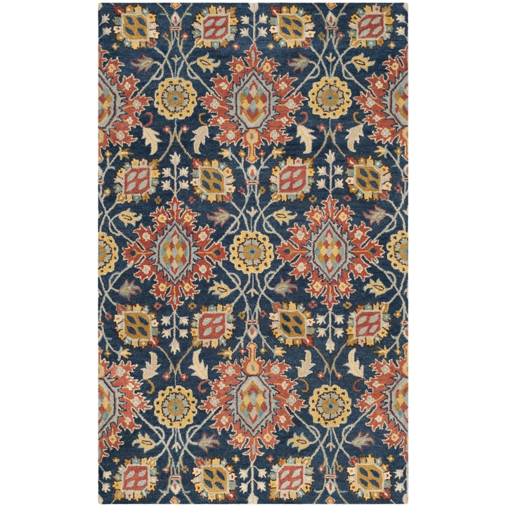 SAFAVIEH Roslyn ROS565A Handmade Navy / Multi Rug Image 1