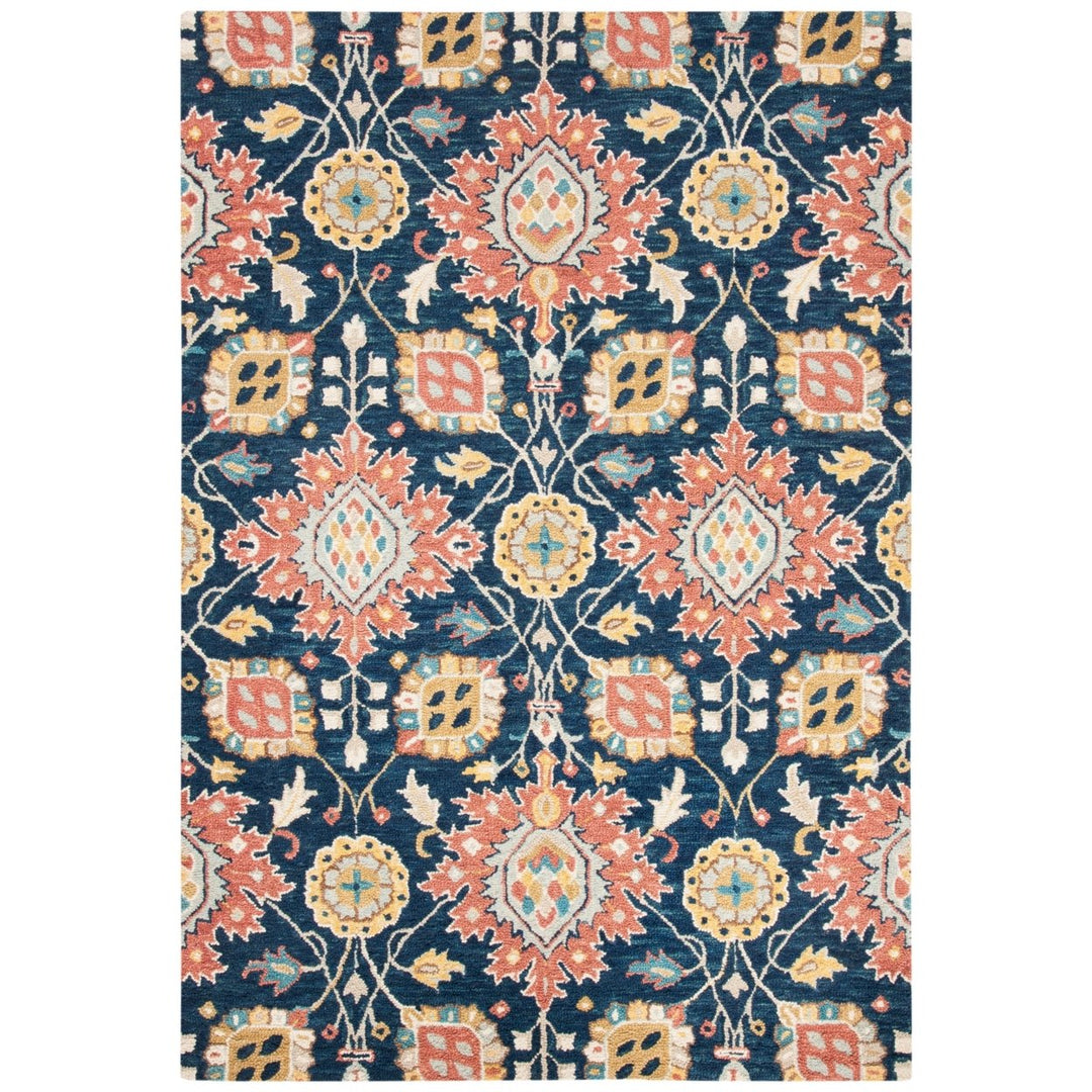 SAFAVIEH Roslyn ROS565A Handmade Navy / Multi Rug Image 1