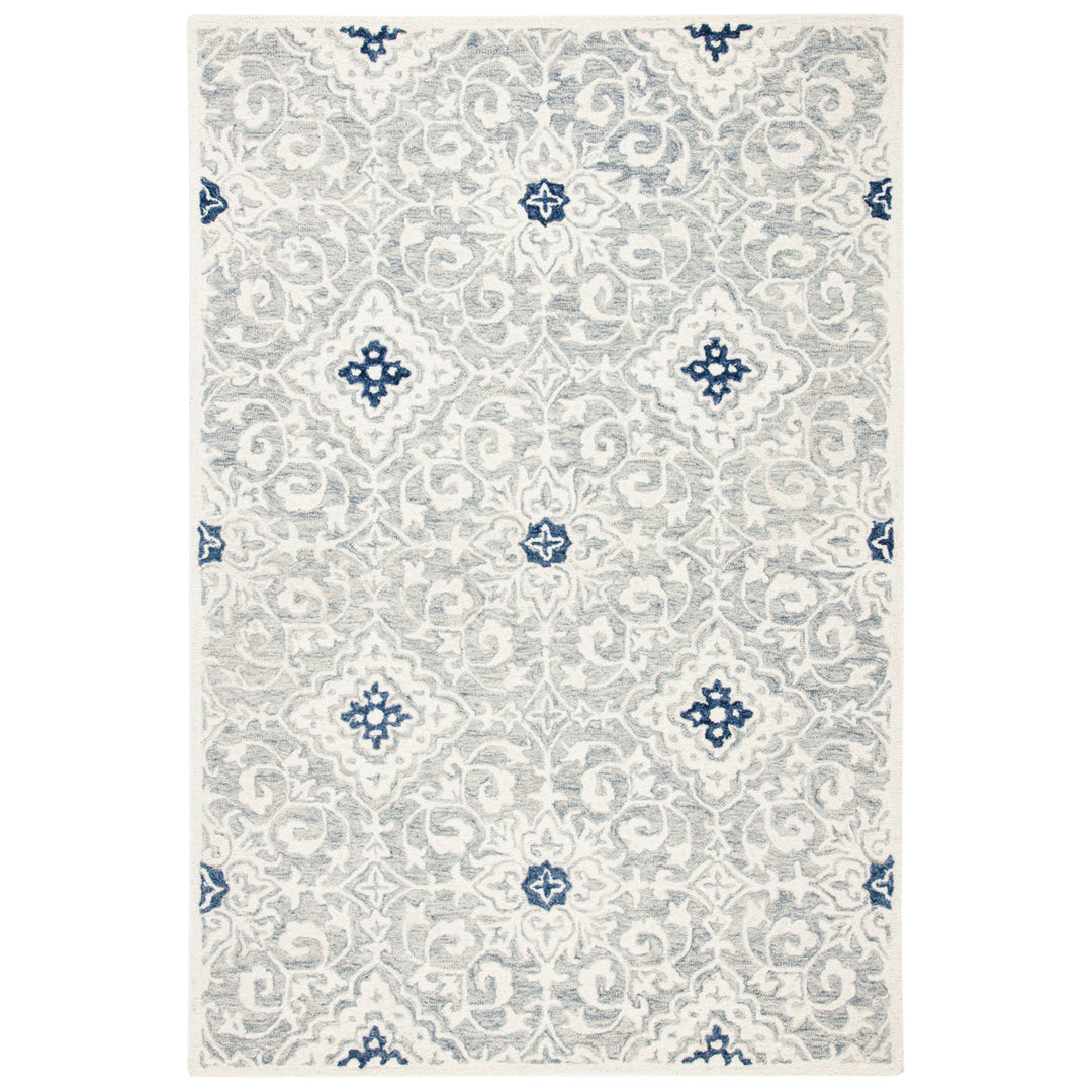 SAFAVIEH Roslyn ROS601A Handmade Ivory / Blue Rug Image 7