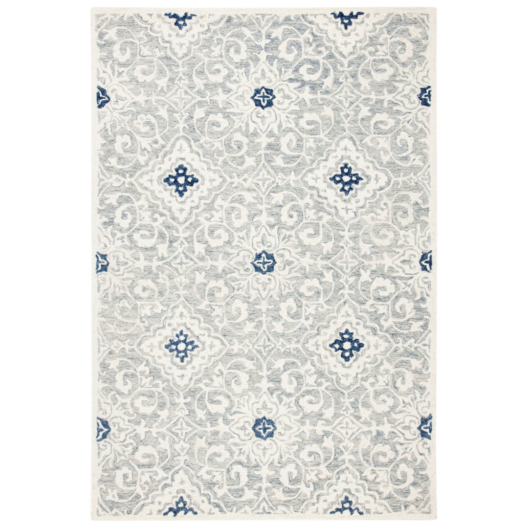 SAFAVIEH Roslyn ROS601A Handmade Ivory / Blue Rug Image 1