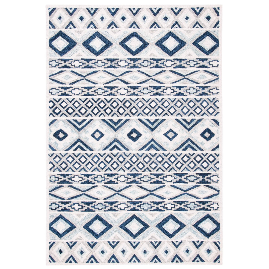 SAFAVIEH Roslyn ROS602J Handmade Blue / White Rug Image 1