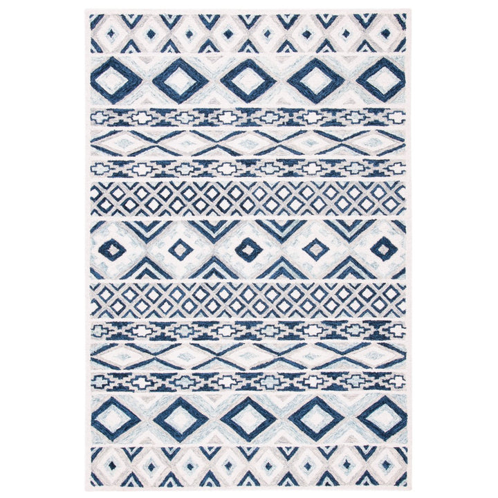 SAFAVIEH Roslyn ROS602J Handmade Blue / White Rug Image 1