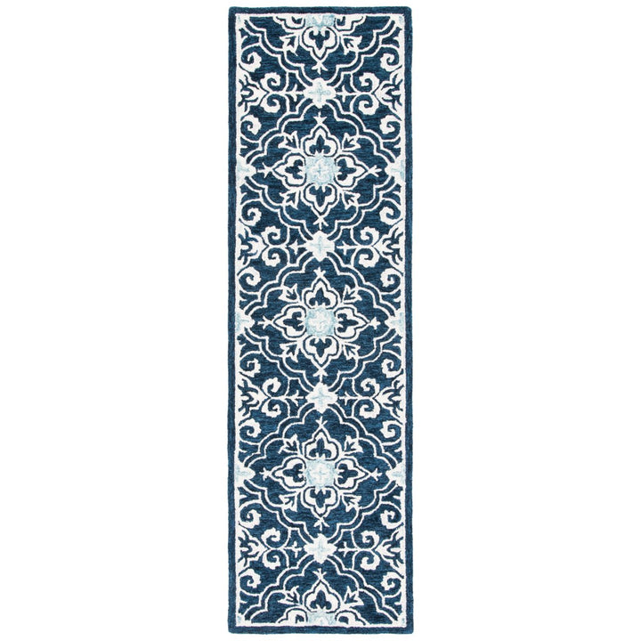 SAFAVIEH Roslyn ROS603N Handmade Navy / Light Blue Rug Image 1