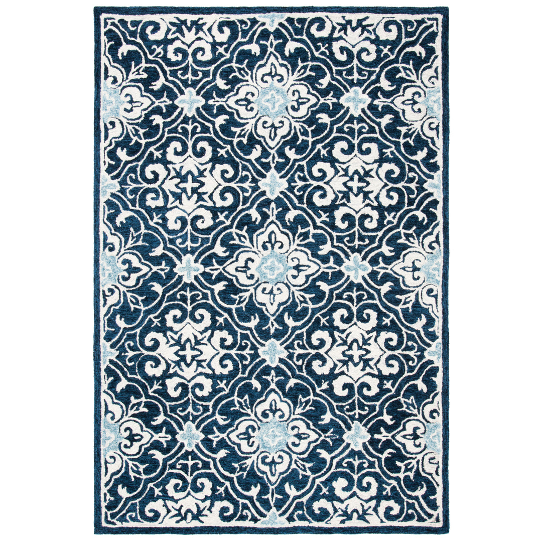 SAFAVIEH Roslyn ROS603N Handmade Navy / Light Blue Rug Image 1