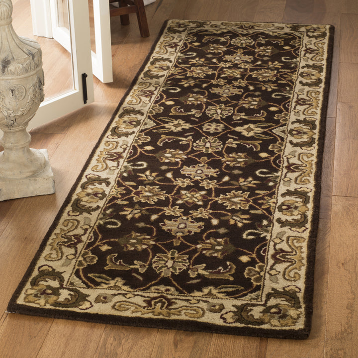 SAFAVIEH Royalty ROY239A Handmade Chocolate / Beige Rug Image 3