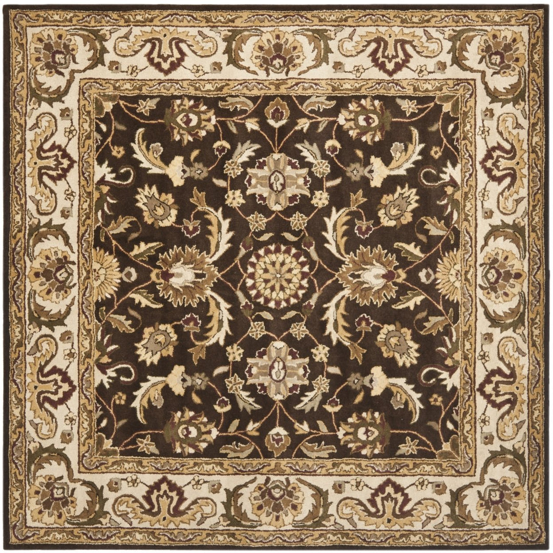 SAFAVIEH Royalty ROY239A Handmade Chocolate / Beige Rug Image 1