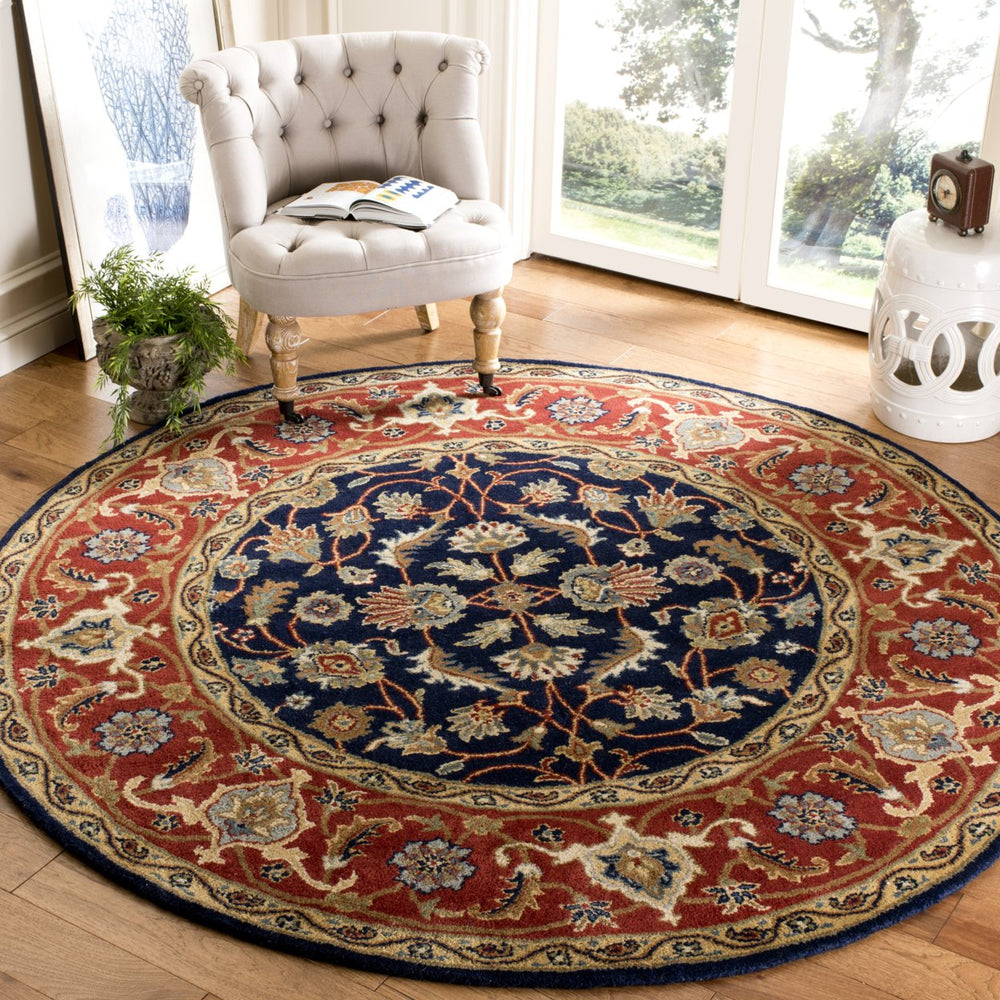 SAFAVIEH Royalty ROY257A Handmade Navy / Rust Rug Image 2