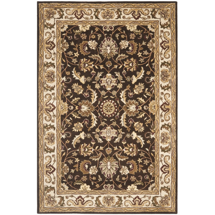 SAFAVIEH Royalty ROY239A Handmade Chocolate / Beige Rug Image 1