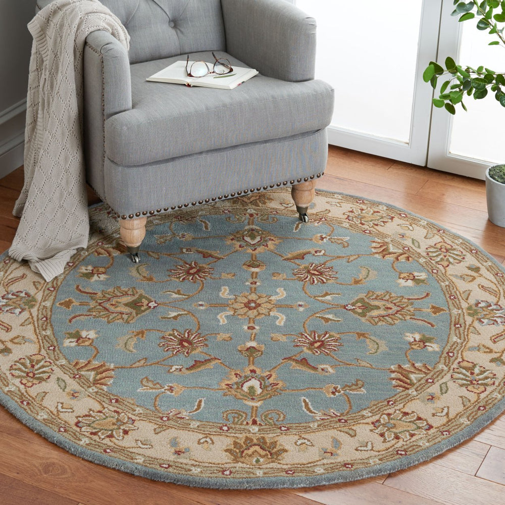 SAFAVIEH Royalty ROY343B Handmade Blue / Beige Rug Image 2