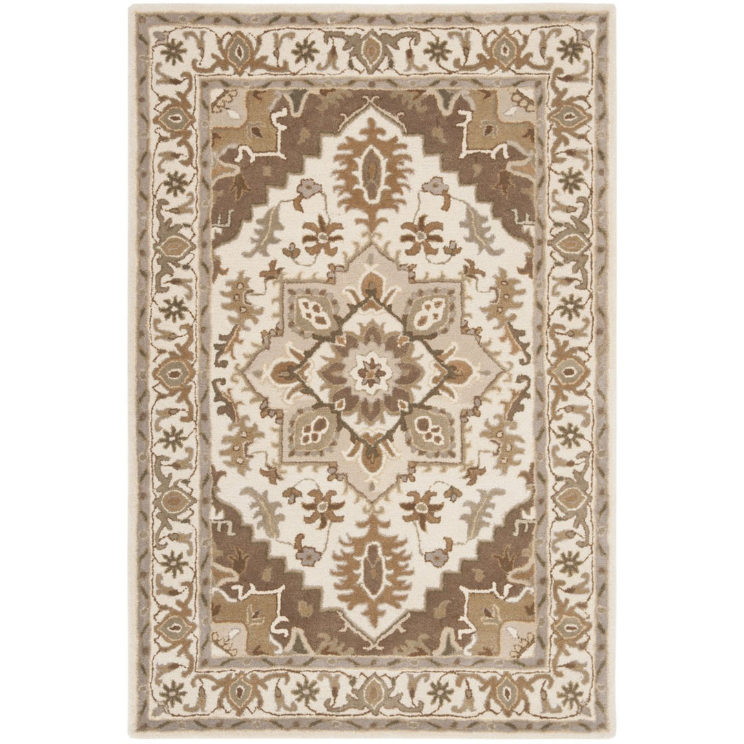 SAFAVIEH Royalty ROY700B Handmade Beige / Sage Rug Image 1