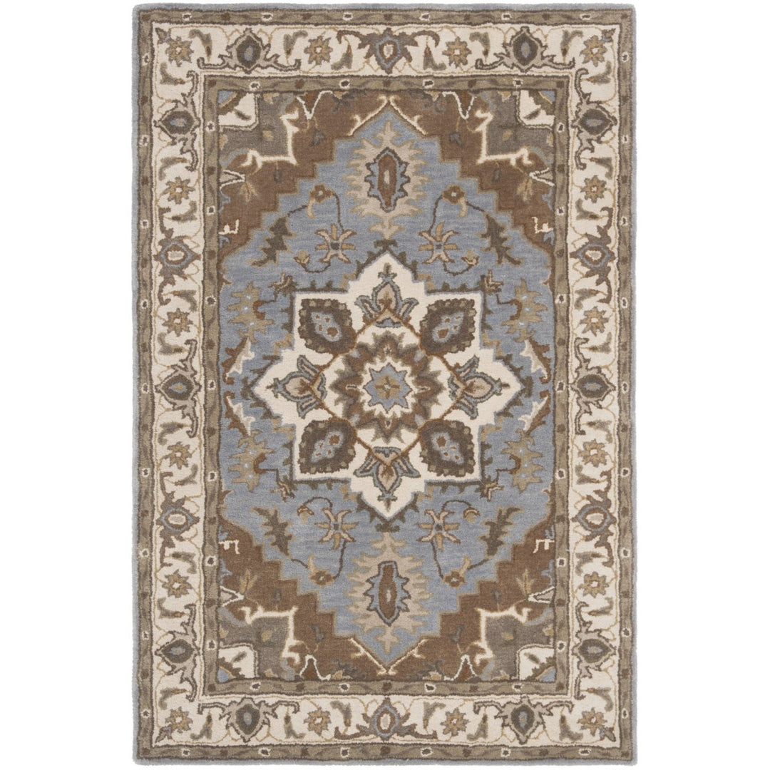 SAFAVIEH Royalty ROY700M Handmade Light Blue / Beige Rug Image 9