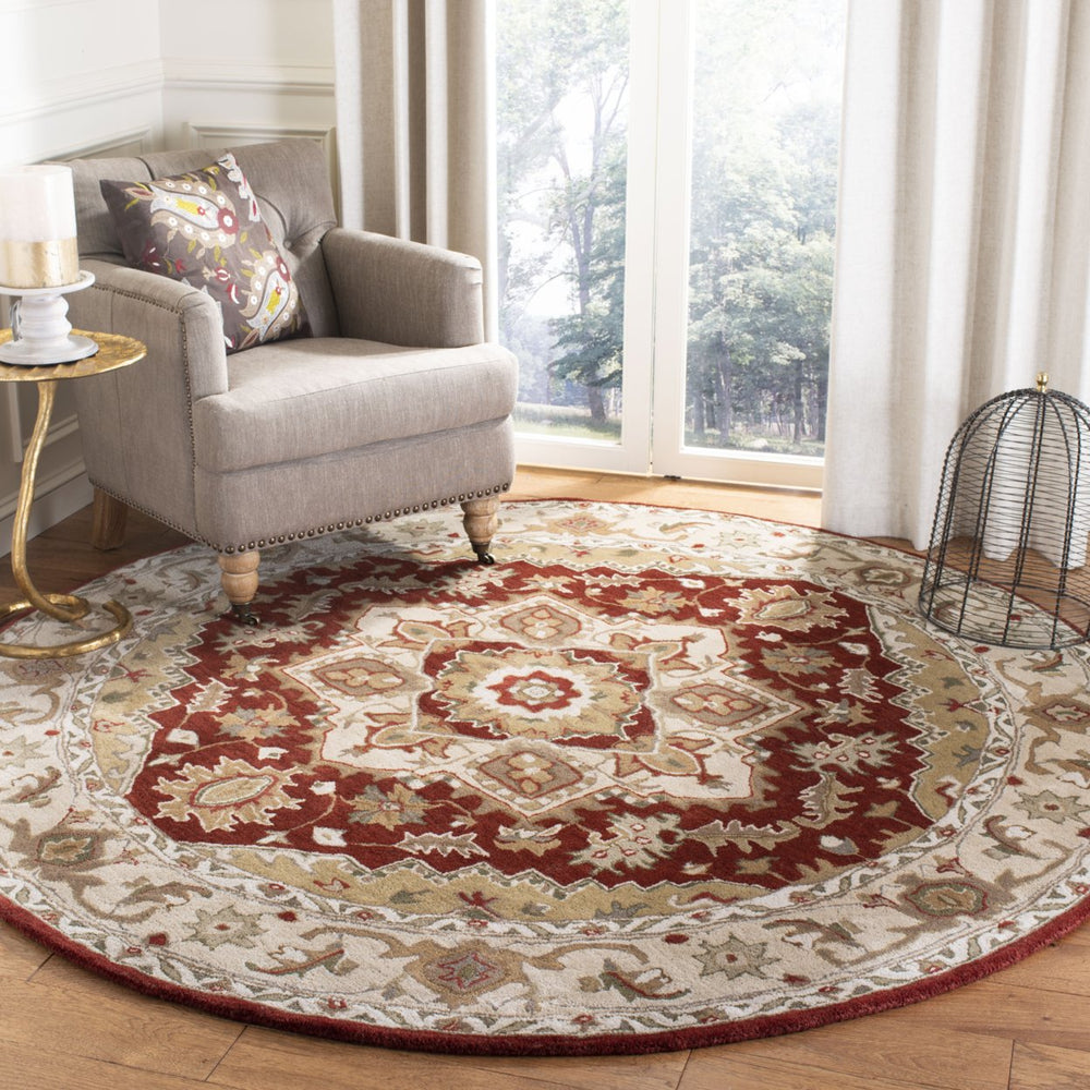 SAFAVIEH Royalty ROY700Q Handmade Red / Beige Rug Image 2