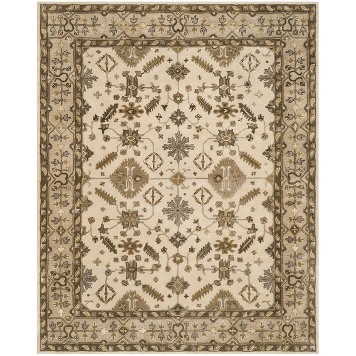 SAFAVIEH Royalty ROY870A Handmade Cream / Light Grey Rug Image 1