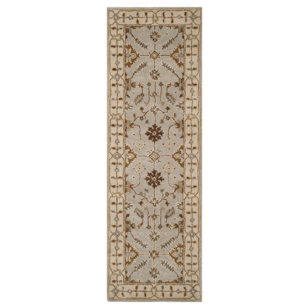 SAFAVIEH Royalty ROY870B Handmade Light Grey / Cream Rug Image 1