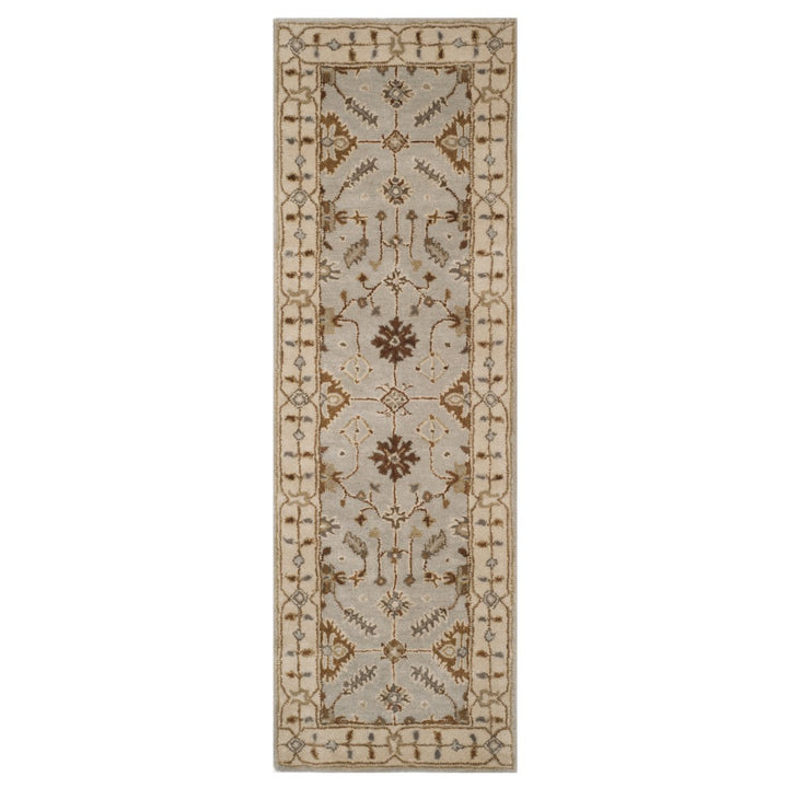 SAFAVIEH Royalty ROY870B Handmade Light Grey / Cream Rug Image 1