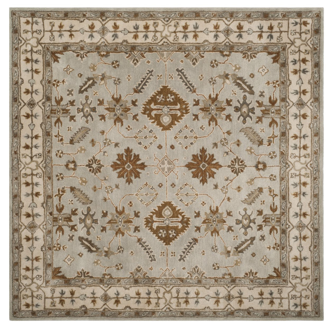 SAFAVIEH Royalty ROY870B Handmade Light Grey / Cream Rug Image 1