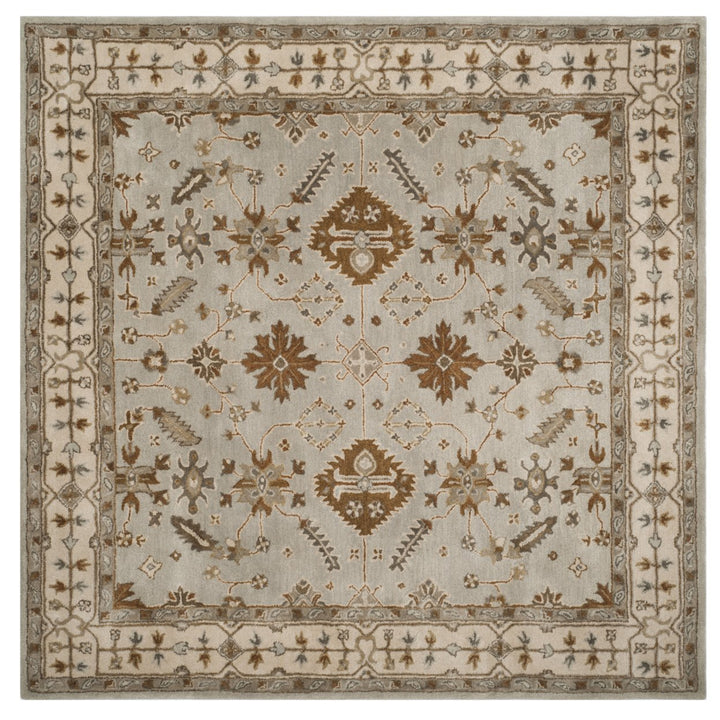 SAFAVIEH Royalty ROY870B Handmade Light Grey / Cream Rug Image 1