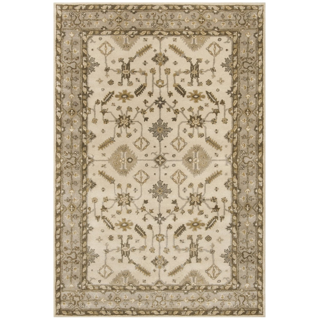 SAFAVIEH Royalty ROY870A Handmade Cream / Light Grey Rug Image 1