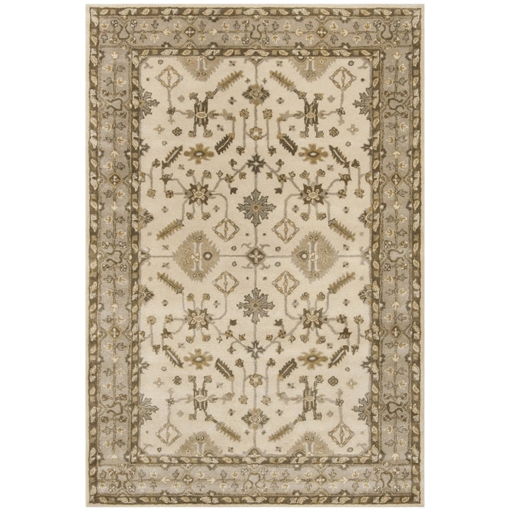 SAFAVIEH Royalty ROY870A Handmade Cream / Light Grey Rug Image 1