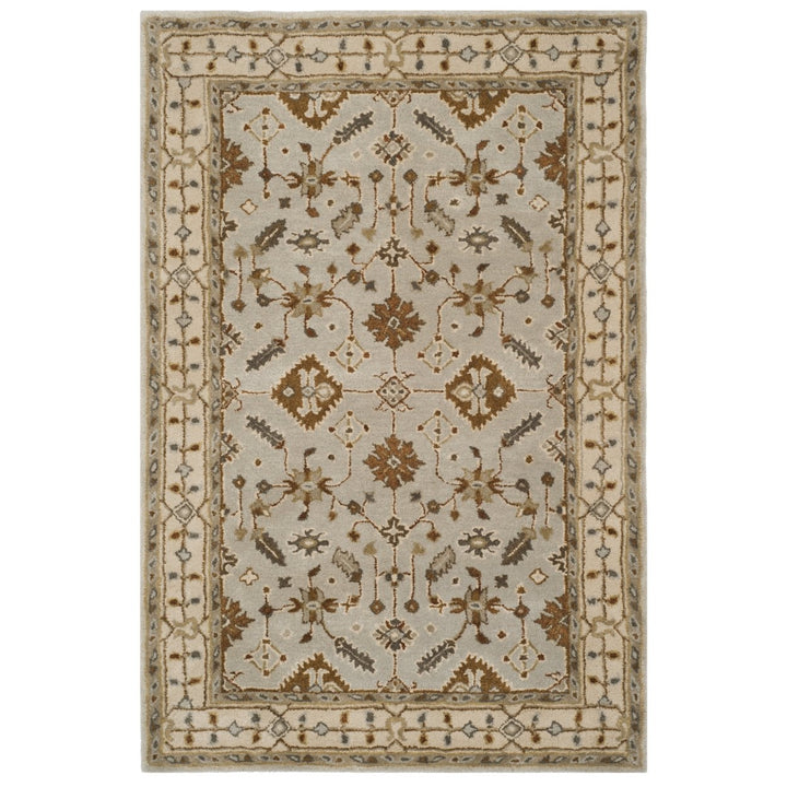 SAFAVIEH Royalty ROY870B Handmade Light Grey / Cream Rug Image 1