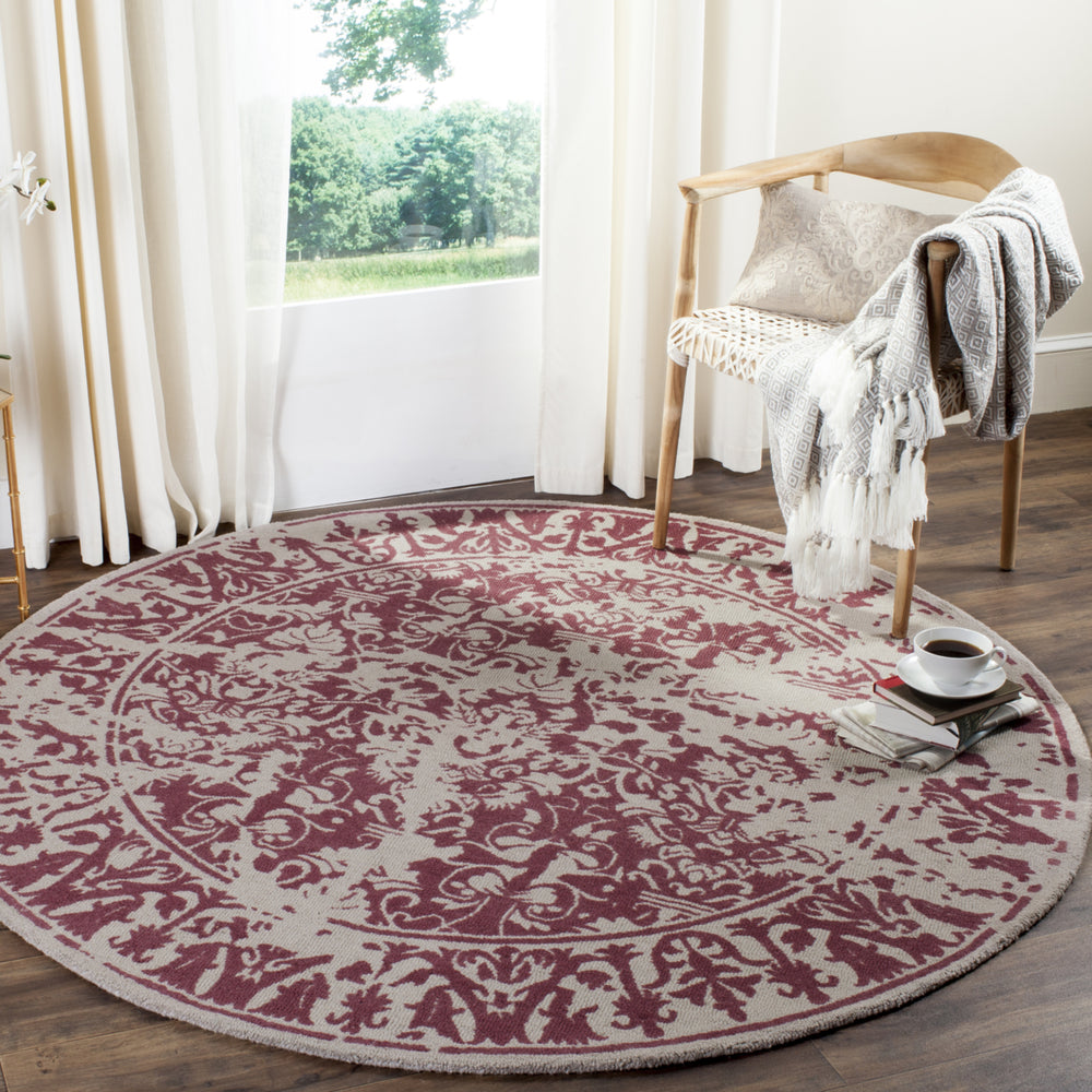 SAFAVIEH Restoration Vintage RVT103J Silver / Purple Rug Image 2