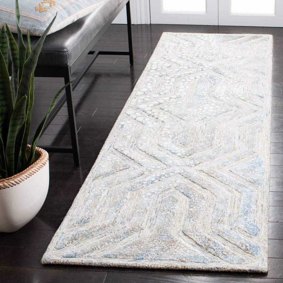 SAFAVIEH Restoration Vintage RVT119M Blue / Ivory Rug Image 3