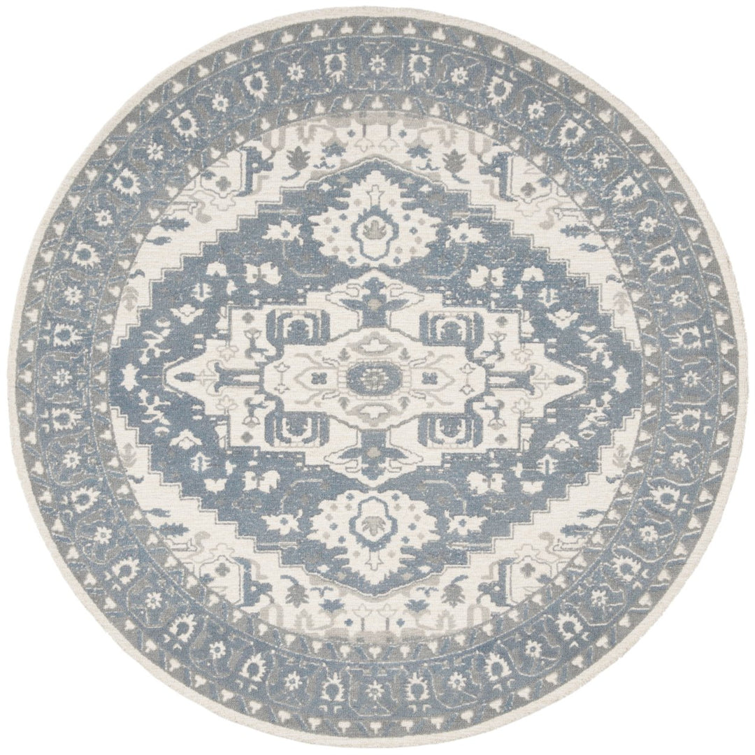 SAFAVIEH Restoration Vintage RVT402F Ivory / Charcoal Rug Image 1