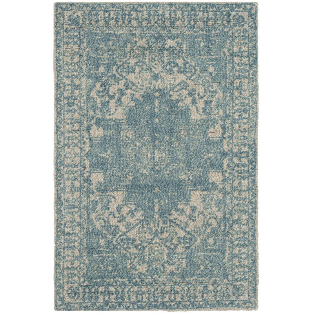 SAFAVIEH Restoration Vintage RVT421A Ivory / Turquoise Rug Image 9