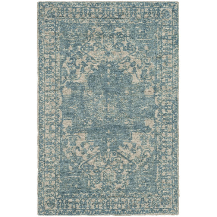 SAFAVIEH Restoration Vintage RVT421A Ivory / Turquoise Rug Image 9