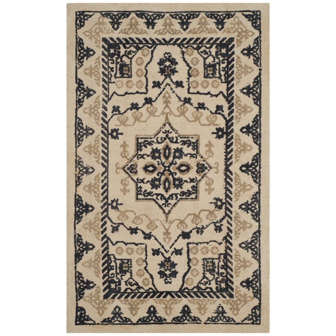 SAFAVIEH Restoration Vintage RVT424A Ivory / Charcoal Rug Image 9