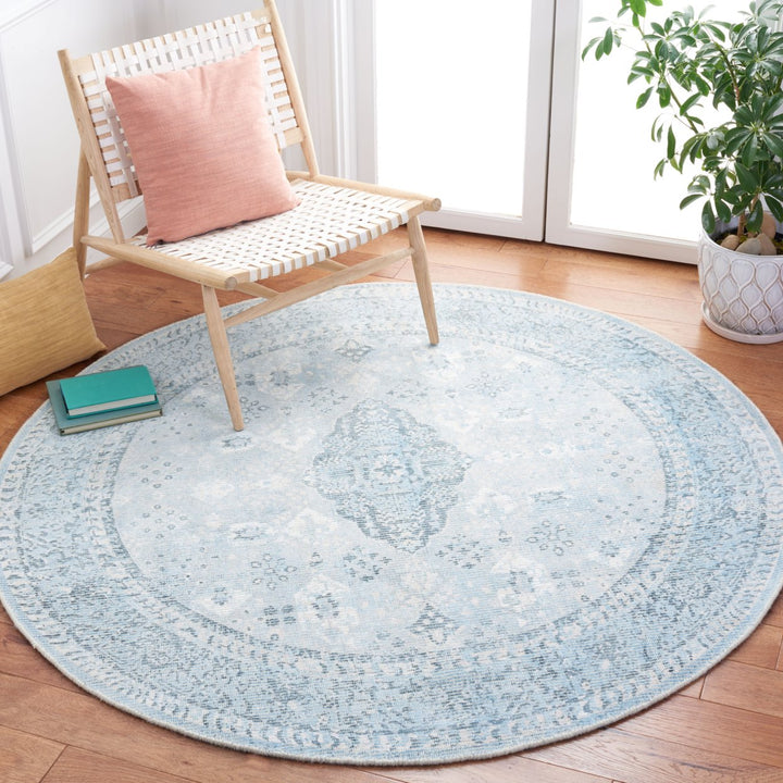 SAFAVIEH Restoration Vintage RVT708F Grey / Light Blue Rug Image 2