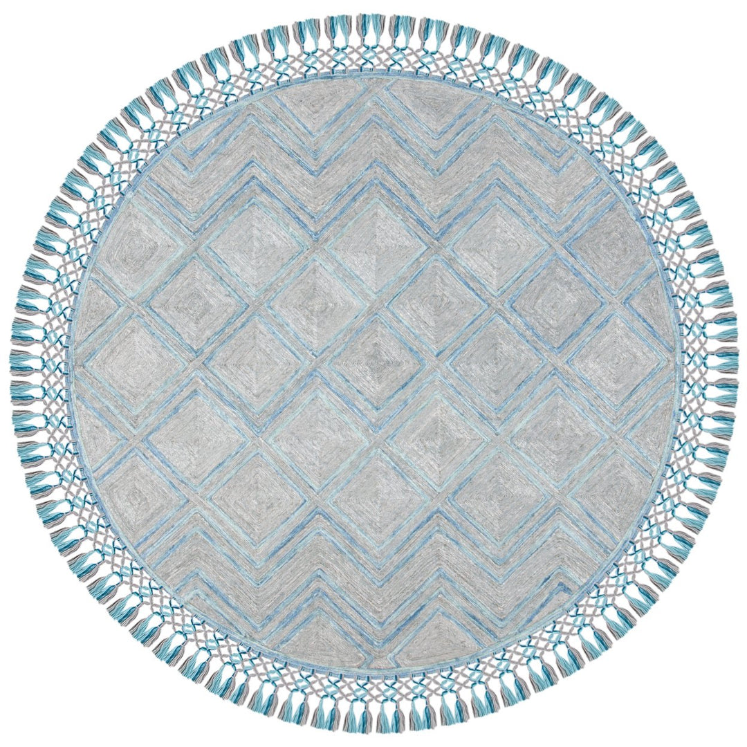 SAFAVIEH Sahara SAH402F Handmade Grey / Aqua Rug Image 4