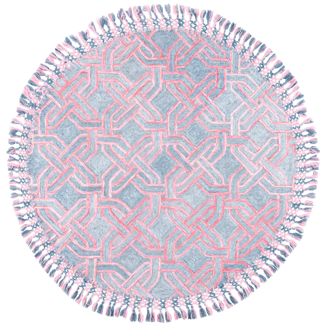 SAFAVIEH Sahara SAH424U Handmade Pink / Grey Rug Image 4