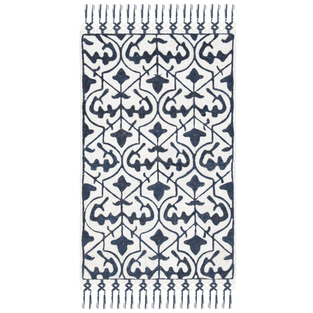 SAFAVIEH Sahara SAH407N Handmade Navy / Ivory Rug Image 9