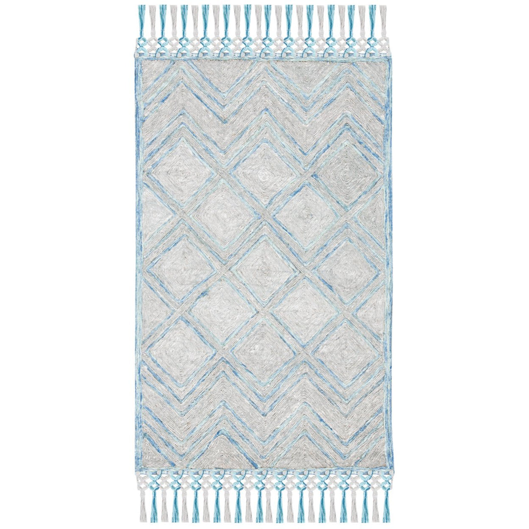 SAFAVIEH Sahara SAH402F Handmade Grey / Aqua Rug Image 1